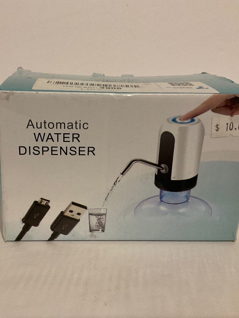 Portable Automatic USB Water Dispenser Pump for 5 Gallon Bottles – Black/White